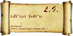 Lóczi Irén névjegykártya